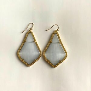 EUC Kendra Scott smokey grey Alex earrings